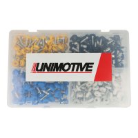 400PCS ASSORTIMENT POLYTOPS NO. PLATE SCREWS WHITE, YELLOW, BLUE AND BLACK (1PC)