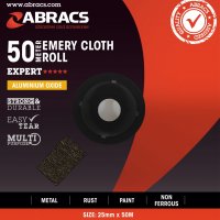 ABRACS EMERY CLOTH ALUMINIUM OXIDE 25MMX50 METRE K40 (1PC)