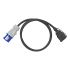 adapter cable 40cm from cee plug to schuko socket 1pc