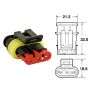 AMP SUPERSEAL (#1.5) 3-WAY FEMALE (10PCS)