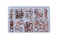 ASSORTMENT SEALING RINGS COPPER SMALL 200-PIECE (1PC)