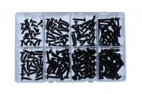 ASSORTMENT TAPPING SCREWS BLACK PAN HEAD PHILIPSDRIVE LARGE 160-PIECE (1PC)