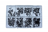 ASSORTMENT TAPPING SCREWS BLACK PAN HEAD PHILIPSDRIVE SMALL 160-PIECE (1PC) ASSORTMENT TAPPING SCREWS BLACK PAN HEAD PHILIPSDRIVE SMALL 160-PIECE (1PC)