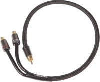 AUDIO SYS. CÂBLE RCA 300 MM HAUT DE GAMME CÂBLE Y-RCA (1X CONNECTEUR M ET 2X CONNECTEUR F)