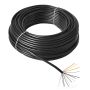 CÂBLE PVC CABLE MULTI-CORE 7X1.5MM2 (6X1.0 + 1X2.0) ROND NOIR (1M-30/ROULEAU)