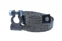 COPPER BRAIDED EARTH STRAP TIN COATED 35CM M10 WITH CLAMP (1PC)