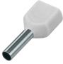 CORD END TERMINAL/BOOTLACE FERRULE DOUBLE WHITE 2X0.75MM² L=8 (20PCS) CORD END TERMINAL/BOOTLACE FERRULE DOUBLE WHITE 2X0.75MM² L=8 (20PCS)