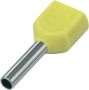 CORD END TERMINAL/BOOTLACE FERRULE DOUBLE YELLOW 2X1.0MM² L=8 (20PCS)