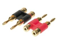 DOUBLE BANANA PLUGS DOUBLE 1 X RED / 1 X BLACK> 10MM² (1PC)