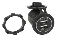 DUAL USB AUTO LADER 12V/24V 4.2A / BLAUW (BULK) (1ST)