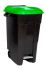 empty waste container 120l pedal green 1pc