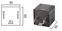 FLASHING LIGHT RELAY 12V 2 / 4X21W 3-POLES (1PC)