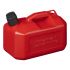 fuel can 5l plastic red unapproved low model 1pc