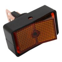 INTERRUPTEUR CARRÉ, TROU ROND AMBRE (1PC) INTERRUPTEUR CARRÉ, TROU ROND AMBRE (1PC)