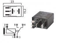 MICRO COMMUTATEUR RELAIS 12V 15 / 25A AVEC RESISTANCE (1PC)