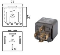 MINI CONTACT MAKE RELAY 12V 30A 5-POLES (1PC)