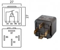 MINI CONTACT MAKE RELAY 12V 30A WITH RESISTOR 4 POLES (1 PC) MINI CONTACT MAKE RELAY 12V 30A WITH RESISTOR 4 POLES (1 PC)