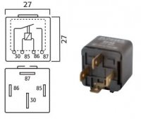 MINI CONTACT MAKE RELAY 12V 30A WITH RESISTOR 4 POLES (1 PC)