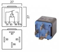 MINI CONTACT MAKE RELAY 12V 40A 4-POLES (1PC)