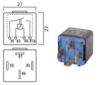 MINI CONTACT MAKE RELAY 24V 20A 4-POLES (1PC)