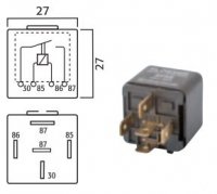 MINI CONTACT MAKE RELAY 24V 20A 5-POLE (1PC)