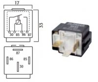 MINI CONTACT MAKE RELAY 24V 20A WITH FUSE 4-POLE (1PC)