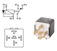 MINI SWITCH RELAY 24V 10 / 20A WITH DIODE 5-POLE (1PC)