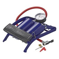 POMPE À PIED DOUBLE CYLINDRE AVEC MANOMÈTRE MAX 7BAR/100PSI (1PC)