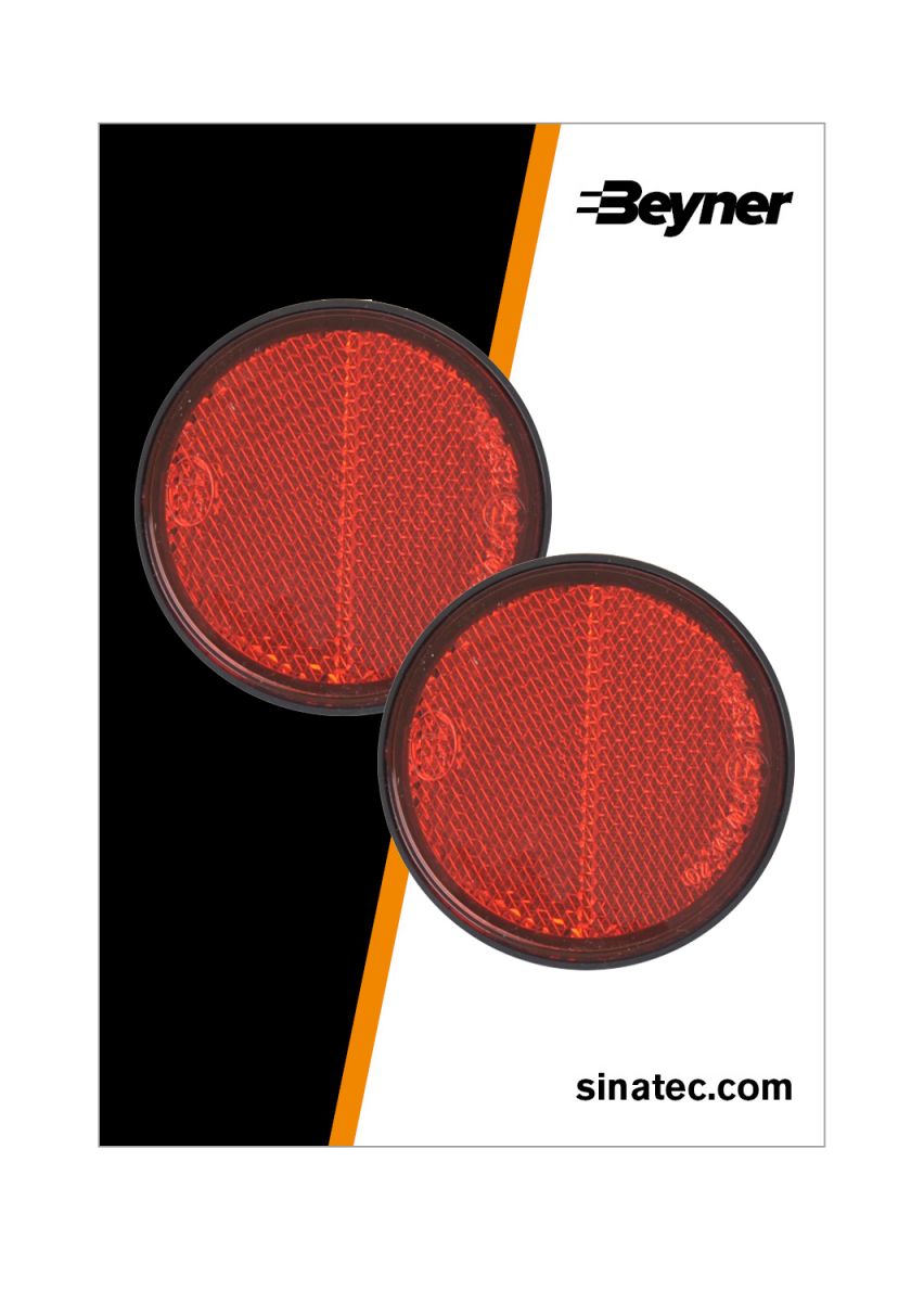 REFLECTOR RED 58MM SELF-ADHESIVE WITH BASE PLATE (2PC) Sinatec Europe BV