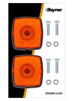 SIDE MARKER LAMP ORANGE 66X62MM (2PC)