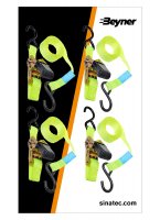 STRAP WITH RATCHET + 2 HOOKS 5 METER SET OF 4 PIECES (1PC) STRAP WITH RATCHET + 2 HOOKS 5 METER SET OF 4 PIECES (1PC)