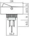 switch rechtangular round hole red 1pc