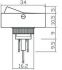 switch rechtangular round hole red 1pc