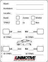 UNIMOTIVE TYRE STICKER WITH TPMS VERSION (250PCS)