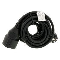 VERLENGSNOER MET RANDAARDE 2500W 3X1,5 MM ZWART 5 METER