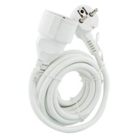 VERLENGSNOER MET RANDAARDE 2500W 3X1,5MM2 WIT 3 METER