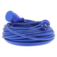 VERLENGSNOER MET RANDAARDE 3500W SPATWATERDICHT (IP44) 3X1,5MM2 BLAUW 25 METER