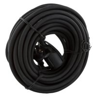 VERLENGSNOER MET RANDAARDE 3500W SPATWATERDICHT (IP44) 3X2,5MM2 ZWART 15 METER