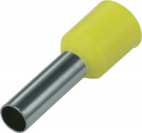 CORD END TERMINAL/BOOTLACE FERRULE YELLOW 6MM² LENGTH = 12 (100PCS)